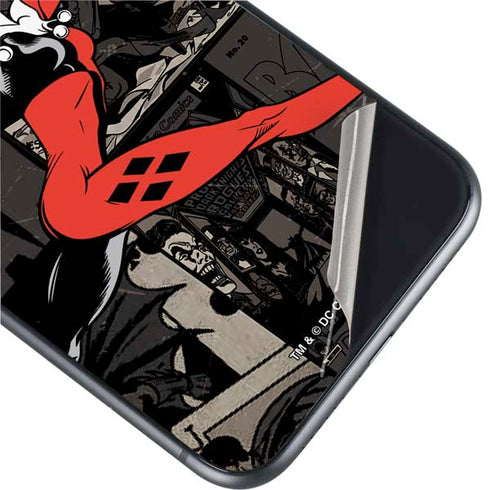 DC Comics Harley Quinn Vintage Action pose pattern iPhone 11 Skin